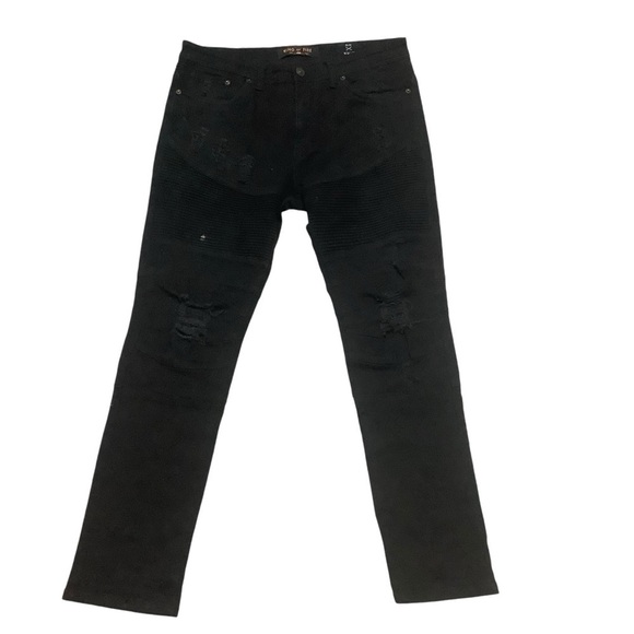 Ring of Fire Slim Fit Jeans Sz 34W 30L Black - Picture 1 of 9